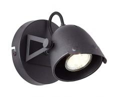 Brilliant Ka - Faretto da parete, 28 W, colore: Nero corindone