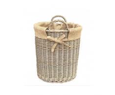 Red Hamper - Cestino in Iuta Foderato in Vimini, Piccolo