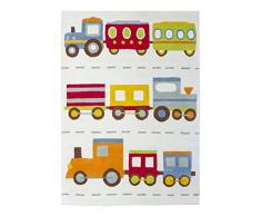 Jute & Co. Tappeto per Cameretta Bambini, Cotone Taftato, Multicolore, 100 x 140 cm