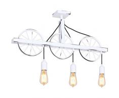 Homemania HOMAX_4345 Lampada a Sospensione Hydra Bianco in Metallo, 73 x 10 x 45 cm