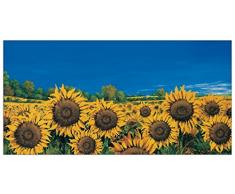 Artopweb Pannelli Decorativi Marzari Campo di Girasoli Quadro, Legno, Multicolore, 100x1.8x50 cm