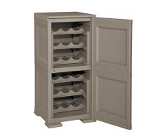 Tontarelli Omnimodus Colonnina Porta Bottiglie 18, WengÃ¨, 40x47x85.5 cm