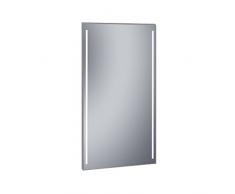 Kristaled Specchio da Bagno sabbiatura con Luce LED Frontale Doppia, Vetro, Argento, 45Â x 90Â x 2.5Â cm