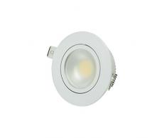 Vivida Alys Faretti Incasso, Tondo, Cob LED Orientabile, 3000 K, 3 W, Bianco