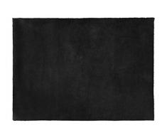 Eurofirany - Tappeto Decorativo da Bagno, per Soggiorno, Camera da Letto, Cucina, Rettangolare, in Pelliccia Sintetica, Morbido, Nero, 50 x 70 cm