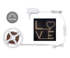 Briloner Leuchten - Striscia LED flessibile e modellabile per creare scritte e motivi, 12 W, 1.000 lumen, plastica, 15 W, 3 m, colore: Bianco