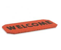 Galileo Casa Tappeto Cocco e PVC Welcome Rosso 33x68 cm, Misure: 68 x p. 33 cm