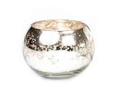 Insideretail Dimensioni: 45 x 45 x 10 cm per Tea Light%2FFlower Supporti portacandele Rotonda, Confezione da 24, Colore: Argento Antico