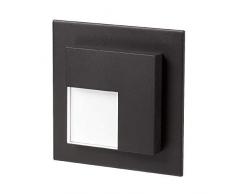 Zamel Ledix - Lampada da parete a LED, in metallo, colore: Nero