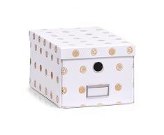 Zeller 17551Â âÂ Scatola portaoggetti Golden Dots Scatola, Cartone, Parete, 21Â x 29Â x 15.5Â cm