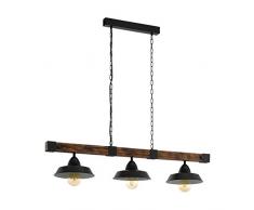 EGLO 49685 Lampadario a Sospensione. 60 W, Nero, Marrone Rustico