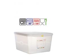 Denox 12528.030 Scatole Ermetiche Gastronomate 2/3, 19 L, Set di 3, PP/LDPE, Bianco, Unica