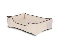 dibea DB00173, Letto di alta qualità per Cani, Divano lavabile, Ecopelle effetto trapuntata, Beige, 120 x 85 cm dimensioni esterne (XL)