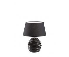 Fischer&Honsel Kian - Lampada da tavolo in ceramica, 60 W, colore: Nero