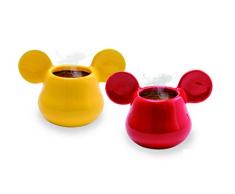 Joy Toy Mickey Mouse Tazzine Espresso in Ceramica 3D, Arancio/Rosso