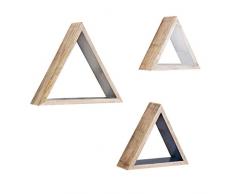 Art For Kids Mensole in Legno di Mango, Bianco, Blu, Argento, Taglia Unica