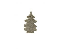 Candela pino champagne c/dec. pizzo h.12,5 cm