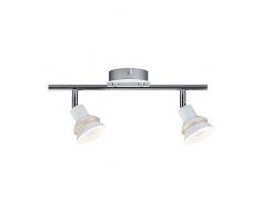 Paulmann 66619 Spotlight Double 2 x 2,2Â W G9Â 230Â V In Metallo Bianco/Cromato 666.19Â Plafoniera Lampada Soffitto Led Lampada Faretto da Soffitto
