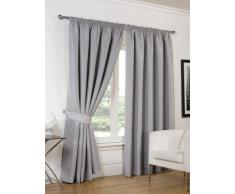 Dreamscene â Coppia tende oscuranti con occhielli con fermatenda Argento Lusso Anello Superiore completamente foderata, 168 x 183 cm