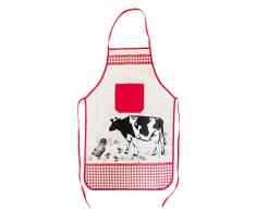 Item Tela Grembiule Mucca, Cotone, Rosso, 38Â x 19Â x 20Â cm