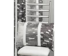 HomeMaison HM69C202985 Cuscino Jacquard Design in Verticale Beige Stripes 30 x 60 cm