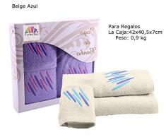 ForenTex - Set di 3 Asciugamani da Ragazza, Multiuso, assorbenti, per Bagno, Palestra, Spiaggia, Piscina, 100% Cotone, Beige, Set 30 x 50, 50 x 100, 100 x 150 cm 3