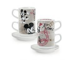Egan PWM02I/RO Set Tazze Caffe, Modello in The City Roma, Porcellana, Multicolore, 4 unitÃ 