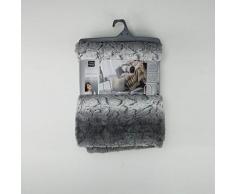 Douceur dIntÃ©rieur, plaid 180 x 220 cm, imitazione pelliccia siberia grigio