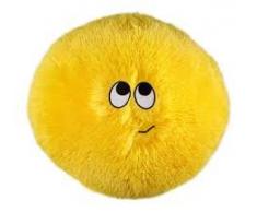 FLAUSCHN Morbidissimo Cuscino per Bambini, con Viso Divertente, Diametro: 45 cm, Morbidissimo (Giallo)
