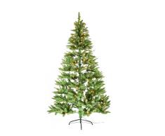 Best Season PE/PVC di albero di Natale 180Â cm, con illuminazione, 150, Plastica, Verde, 96Â x 96Â x 180Â cm