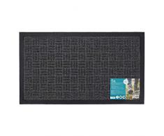 JVL - Zerbino in Tessuto e Gomma, per casa, Ufficio, Colore: Beige, Nero, 40 x 70cm