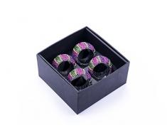 LegendArte LH-015 Allacciatovaglioli Anelli Portatovaglioli Gioiello, Metallo, Multicolore, 19x8x7 cm 4 unitÃ