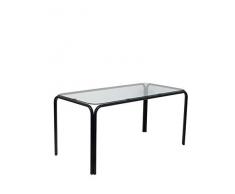 Piqueras Y Crespo (PIQU7) Tavolo Vega Telaio Nero Vetro Trasparente tavoli di Ricezione, Taglia Unica
