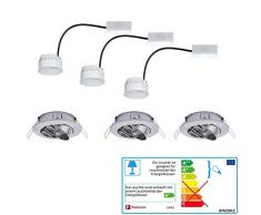 Paulmann 93982 Set Completo di Faretti da Incasso a Led, 3 x 6.8 W, In Alluminio Satinato