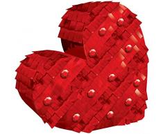 amscan Pinata Heart Foil Decoration-14.6cm x 14.8cm-1 Pc Mini pignatta Decorazione a Forma di Cuore, 14,6 cm x 14,8 cm, 1 Pezzo, Multicolore