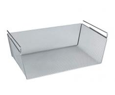 Wenko 53143100 - Cestino da Appendere a Una mensola, in Metallo, 44 x 17 x 28 cm, Colore: Argento