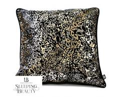 Laurence Llewelyn-Bowen - Cuscino Imbottito in Velluto, 43 x 43 cm, Colore: Nero