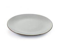 Villa DEste Home Tivoli 2195283 Set 6 Royal Passion Piatto Piano Grigio Chiaro, Gres