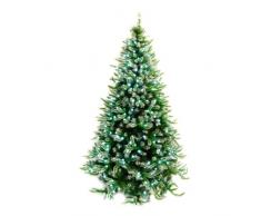WeRChristmas Albero di Natale Pre-Illuminato, Punta Satinata, 165 cm, con luci a LED Bianche, Verde, 5.5 Feet