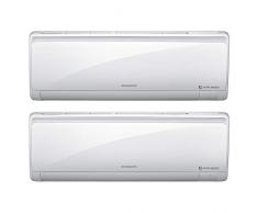 Samsung Clima AR09RXFPEWQNEU+AR12RXFPEWQNEU+AJ040NCJ2EG/EU Quantum Maldives Dual Split Climatizzatore, 2019, Wi-Fi, 9000+12000 BTU, Bianco