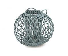 Villa dEste Home Tivoli Set Lanterne, Rattan, Azzurro, Taglia Unica