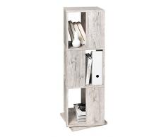 FMD furniture 291-001E - Scaffale Girevole in Rovere sabbiato, Dimensioni ca. 34 x 108 x 34 cm (BHT), Pannello truciolare Rivestito in Resina melamminica.