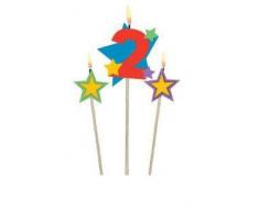 Amscan Numero 2 Candela con Stars Il Partito Accessorio