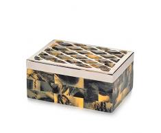 EUROCINSA RIF. 26624 Scatola Carla Asta con Coperchio, Nero, Beige, 19 x 14 x 9 cm