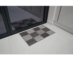 Serdim Rugs Gelback Tappeto Antiscivolo dal Design Geometrico per Cucina e corridoi Multiuso â tappetini, Grigio, 40 x 60 cm(14 x112)