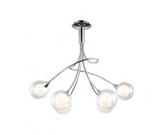 Interfan 6L doppia sfera lampada da soffitto compatibile con LED G9, 33Â W, cromo