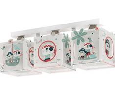 Dalber Lampada da soffitto per bambini 3 luci The Pirates pirati animali (74553)