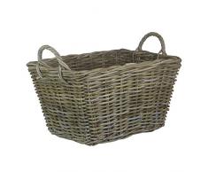 Red Hamper Cestino portaoggetti Rettangolare Grande in Rattan Grigio
