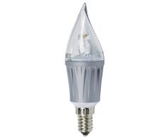 Manhattan Lights candela trasparente Value 4Â W, attacco E14, Twisted Epistar LED, vetro, argento