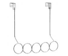 InterDesign Classico Portasciarpe da Porta, Metallo, Argento, 8.9x30.5x33 cm